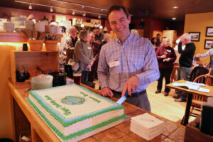 Kevin Schneider Cuts the Cake