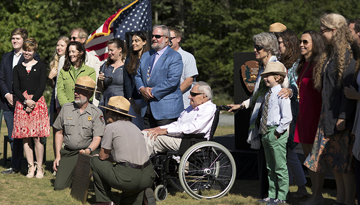 David Rockefeller and the Rockefeller family were honored at the August 27, 2016 "Gift of Acadia" celebration for the Acadia National Park and National Park Service centennials