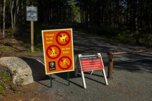 Carriage Road closure signs