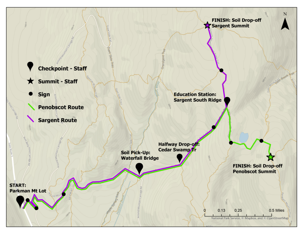 Save Our Summits route map (courtesy NPS)